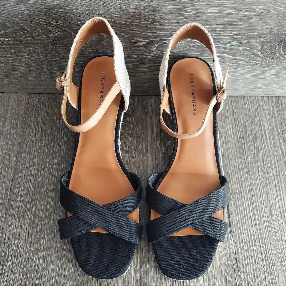NWOT Lucky Brand Espadrilles with Wedge Heel and Crisscross Straps 11